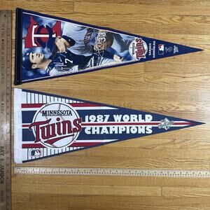 MLB Minnesota Twins Pennants 1987 World Champions, Mauer & Morneau
